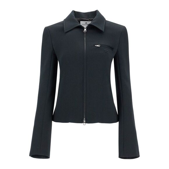 Chic Fitted Mini Jacket with Flared Sleeves - Picture 1 of 4